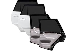 JIUSELY 4 Pcs Car Window Shades, Mesh Side Window Car Sun Shades for Baby, Car Mosquito Net Window Covers, UV Sun Protection Car Sunshades Blind for Kids Adults Pets