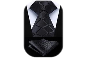 HISDERN Corbatas de Hombre Modernas Corbata Extra Larga Conjunto Corbata y Pañuelo Originales de Boda Fiesta 160 cm