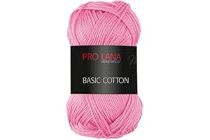 Frida's Wollhaus Pro Lana - 50 g de laine basique en coton pour tricot et crochet - 64 couleurs (35 - Flamant rose)