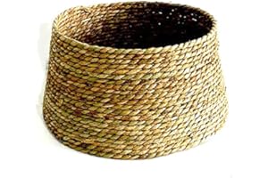 PLUS HOME Pie Arbol Navidad, Cubre Pie Arbol de Navidad Mimbre, Decoracion Navideña y Elegante, Cesta de Mimbre para Pie de Arbol de Navidad.Ratan 46X37X20CM