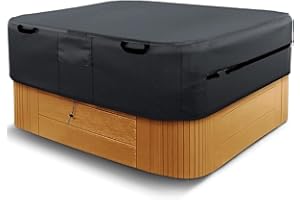 EKQSGLC Bache Spa ImperméAble, 600D Couverture Spa, Housse De Protection pour Bain à Remous Étanche à la poussière et aux UV Coupe Vent - Noir (220 * 220 * 85cm)