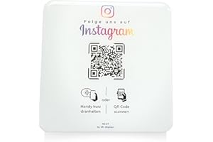 NEXIT Karte/Schild für Instagram mit QR-Code und NFC (12x12cm selbstklebend) - weiß