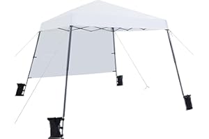 Yaheetech Gazebo da Giardino 3x3 M con Parete Tendone Pieghevole Impermeabile a Una Spinta Con Borsa per Trasporto per Patio/Veranda/Viaggio/Campeggio Bianco