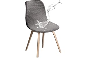 JUNZHE Fundas Sillas De Comedor, Pack 4 Funda De Sillas Ajustables Y Elasticas, Fácil De Instalar, Lavables,para Comedor Sala Cocina Banquetes Hogar Restaurante Hotel(Gris Claro)
