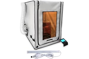 HOCENWAY Wielofunkcyjna obudowa drukarki 3D 3D, grawer laserowy, osłona oczu, osłona z żywicy, drukarka 3D, ognioodporny namiot z wyciągiem dymu, pochłaniacz dymu, pochłaniacz filamentu, suszarka, osłona