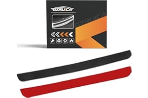 GZRUICA Rear Bumper Protector Strip Clear Back Bumper Protector Guard Rubber Scratch-Resistant Trunk Sill Plate Scuff Plate Car Accessory for SUV/Cars Universal Full Black Sports with Full Tape Pack-1