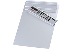 Wedo 57 954 A4 Aluminium Clipboard with Solar Powered Pocket Calculator