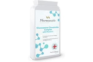 PHARMANOSTIX Glucosamine Chondroitin Complex with Vitamin C -180 Tablets – A Perfectly Balanced Super Strength Complex - UK Manufactured