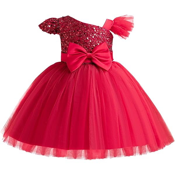 Ugitopi Meisjes tuiled jurk met katoenen voering – Elegant A-lijn feestjurk met pofmouwen, meerlagige rok & comfort voor actieve kinderen, bordeauxrood, 3 Jaar