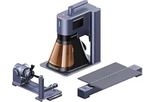 LaserPecker LP5 (Deluxe) 20W Fiber&Diode Dual Laser Engraver Cutter, 10000mm/s Ultra Fast 8K Laser Engraving Machine Batch Processing 3D Embossing for Almost All Materials- with Rotary&Slide Extension