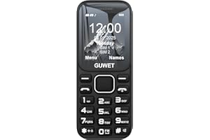 Guwet A2 Telephone Portable Senior, 2G GSM: Pas de 4G ni 5G, Batterie à Haute capacité, Bon Signal, Bouton SOS, autonomie Ultra-Longue, Couleur Noir.