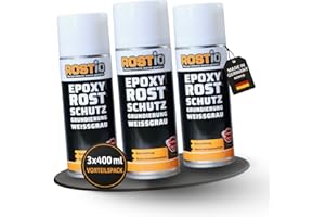 ‎ROSTIO Rostio Epoxy Grundierung 1 K | EP Rostschutzgrundierung Spray | Korrosionsschutz | Grundierfüller Primer Rostschutz | Schnelltrocknend (3 Stück)