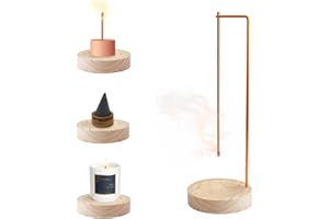 PETGLIMMER Porta Incienso 2 en 1, Soporte de Incienso de Madera Invertido, Quemador de Incienso con Base de Madera Extraíble, Soporte Incienso Madera Varilla para Decoración del Hogar, Yoga, Meditación