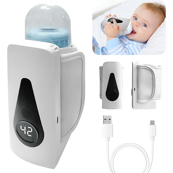 Draagbare Flessenwarmer Voor Op Reis - Snelle Verwarming Tot 55°C, 48 Uur Warmhouden, Batterij Aangedreven Melkverwarmer