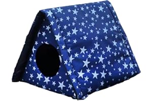 xujyesam Outdoor Cat House,Waterproof Breathable Pet Bed Dog Kennel,Stray Cats Shelter Tent (S,blue)