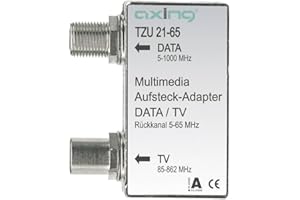 Axing TZU 21-65 Multimedia-Aufsteckadapter Verteiler für Kabelmodem und TV