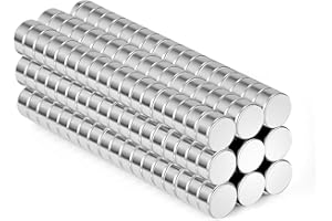 Wukong 6x3mm Mini Magnets, 100 Pack, Small Round Multi-Use for DIY, 3D Printer, Miniatures, Refrigerator and Office