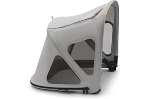 Bugaboo Capota ventilada Fox y Cameleon, extensible para una protección adicional y una protección solar óptima, repelente al agua, Misty Grey