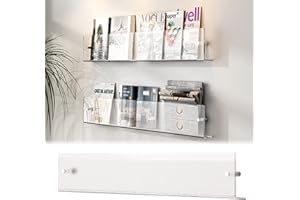 ZIMGOD Prospektständer An Der Wand Befestigter Zeitschriftenständerhalter, Klarer Prospekthalter aus Acryl, Literatur- / Dokumenten- / Aktenständer, für das Home-Wohnzimmer-Büro (Size : 60cm/23.6")