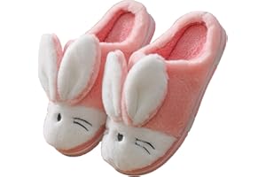 Cozozn Girls Slippers Kids House Shoes Children Winter Warm Plush Anti-Slip Home Shoes Unicorn Rabbit