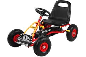 KETTLER Kettcar Retro I Tretauto mit Luftreifen I für Kinder ab 3 Jahren I Retro-Design I Handbremse (Rot)