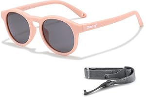 Maesy Kinder Sonnenbrille für Kleinkind und Baby - 1-3 Jahre - UV400 Polarisierter Schutz - Flexibler und Biegsamer Rahmen - Verstellbares Gummiband - Sichere und Bequeme Kindersonnenbrille - Bowi