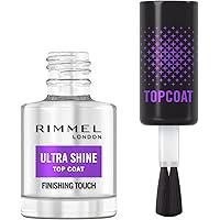 Rimmel London, Top Coat Ultra Shine, Top Coat ultra brillante e a lunga tenuta, Protegge il Colore, Formula Vegana, 12ml