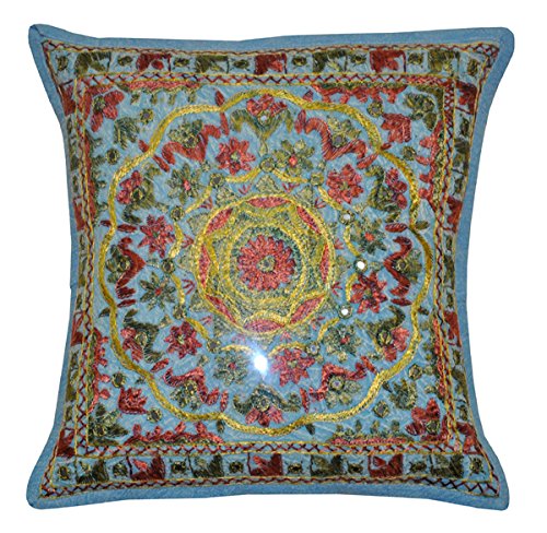 Design Spiegel gestickte Vintage Kissen für Sofa Deko Kissen Cover Set von 5 40 x 40 cm - 3