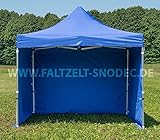 Dachplane: 350g/m² Polyester mit PVC-Rücken. Seitenwände: 350g/m² Polyester mit PVC-Rücken