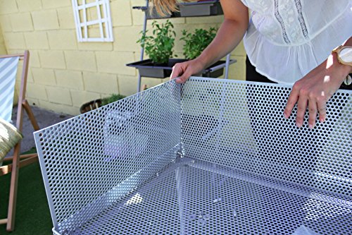 Green Passion Metallhochbeet. Hochwertiges Sortiment, Pflanzbeet, Kräuterbeet, Gemüsebeet für Balkon & Terrasse 120x56x80 cm.Rotem-Farbe - 6