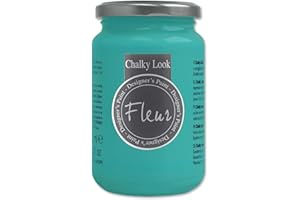 FLEUR DESIGNER'S PAINT | Pittura ad Acqua, Effetto Gesso Naturale, Extra Opaca, Fleur Chalky F58, Colore Malaysa Blue, Made in Italy, Formato da 330 ml