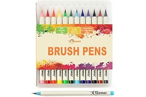 GRAFF-CITY Watercolour Brush Pens set, Artists Calligraphy Markers with Soft Bristle Tip & Rich Colours for Sketchbook Drawings Manga / Comic Book Art, Adult Colouring, Bullet Journals, Canvas Paintings (12)