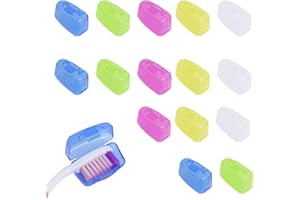 VACHELPER 15 Piezas Estuche Protector la Cabeza del Cepillo de Dientes, Funda Cepillo Dientes De Viaje Estuche Funda Portátil Protectora de Cepillo de Dientes para Campamentos Familia Escuela 5 Colores