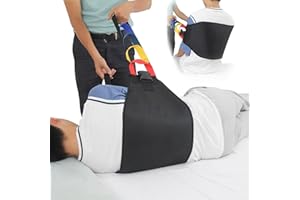 Leetye Mei Transfer Sling for Seniors,Widened Back Curve Design Transfer Belt for Movement,Transfer Boards for Bedridden Patient, Bed Assist Handle, Back Lift Belt for Patient Care (Black)