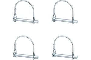 INCREWAY Shaft Locking Pin, 4pcs 1/4" Carbon Steel Lock Pin Galvanized Round Loop Wire Lock Pin Coupler Trailer Hitch Pin Round Arch Wire Trailer for Farm Lawn Garden