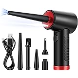 OTAO Electric Cordless Compressed Air Duster -51000RPM,3 Speed, Fast-USB Charging Keyboard Cleaner with LED Light for Dust Of