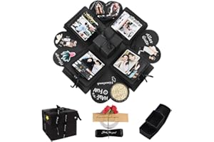 NUOSHEN Überraschungsbox, Kreative Explosionsbox Geschenkbox DIY Fotoalbum Geschenk Scrapbook für Weihnachten Geburtstag Jahrestag Verlobung Hochzeit Liebe