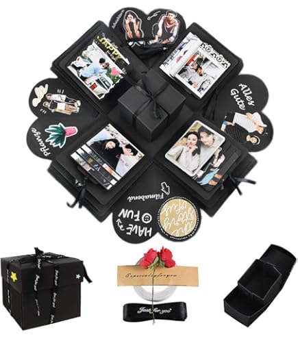 Explosiedoos, verrassingsdoos, fotoalbum, plakboek, opvouwbare geschenkdoos, foto uit voor bruiloft, vouw, verjaardagsdoos A Valentijn