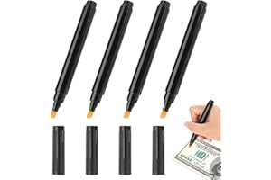 PENRITER 4 Pezzi Penna per Soldi Falsi, Pennarello Controllo Banconote, Verifica Banconote False Rilevatore, Pennarello Banconote False, Adatto a tutti i tipi di banconote(Euro falsi, libbre, dollari)