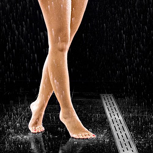 TecTake Edelstahl Duschrinne Bodenablauf Ablaufrinne Duschablauf Boden Ablauf Rinne mit Siphon und Zubehör – diverse Größen – (90cm) - 2