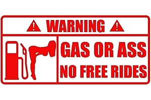 SHFT 15x7 cm GAS O ASS NO FREE RIDES Adesivo riflettente for paraurti for auto, decalcomanie in vinile (Color : Red)