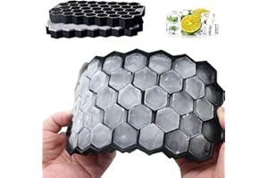 Alinana 2 Pcs Bac à Glaçon Silicone avec Couvercle Moule à Glaçons 74 Blocs, Bac à Glaçons avec Silicone Couvercle Bébé sans BPA, Bac à Glaçon pour Nourriture Bébés, Bière, Glaçons aux Fruits