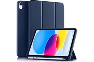 ProElite Smart Case for iPad (A16) 11th/10th Generation (2025/2022) [Auto Sleep/Wake Cover] [Pencil Holder] [Soft Flexible Case] Recoil Series for Apple iPad 10th/11th Gen - Dark Blue