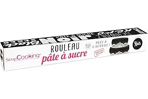 SCRAPCOOKING Rouleau de Pâte à Sucre Noir Prêt à l'Emploi 430 g