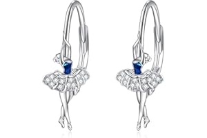 POPLYKE Orecchini da ballo per donne Orecchini a leva in argento Sterling Ballerina Dancer Regalo per ragazze ballerine