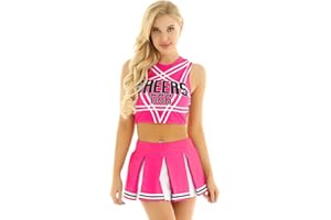 Rswnyirn Women School Girls Cheerleading Sports Dance Outfit Athletic Suit for Ball Game Performance