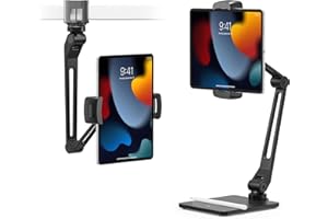 Twelve South HoverBar Duo (2e génération) pour iPad/iPad Pro/tablettes | Bras réglable avec Base lestée à dégagement Rapide et Fixations de Surface pour Le Montage de l'iPad (Noir)