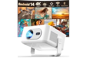 MAGCUBIC Projecteur Android 14, Mini projecteur 4K et 8K avec Wi-FI 6 Double Bande, BT 5.4, Prise en Charge 260 ANSI, Mise au Point Automatique et Correction trapézoïdale pour projecteur Home cinéma