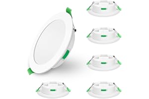 ALUSSO LED Einbaustrahler Ultra Flach 7W 230V, Dimmbar LED Deckenspots 580lm 30mm Einbautiefe, Warmweiß 3000K Neutralweiß 4000K Kaltweiß 6500K Einbauleuchten IP44 für Badezimmer Wohnzimmer, 6er Set