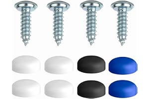 Nummerplatta skruvar uppsättning av 4 nummerskruvar set 4,8 x 16 mm med lock [diskret